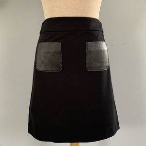 Nordstrom black skirt with vegan leather patch pockets by Halogen